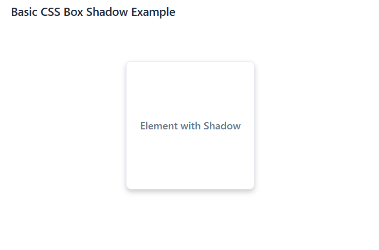 Basic CSS box shadow example